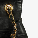 Chanel Vintage CC Diamond Black Quilted Lambskin Tassel Bag
