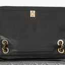 Chanel Soft Elegance Black Calfskin Quilted Flap Bag