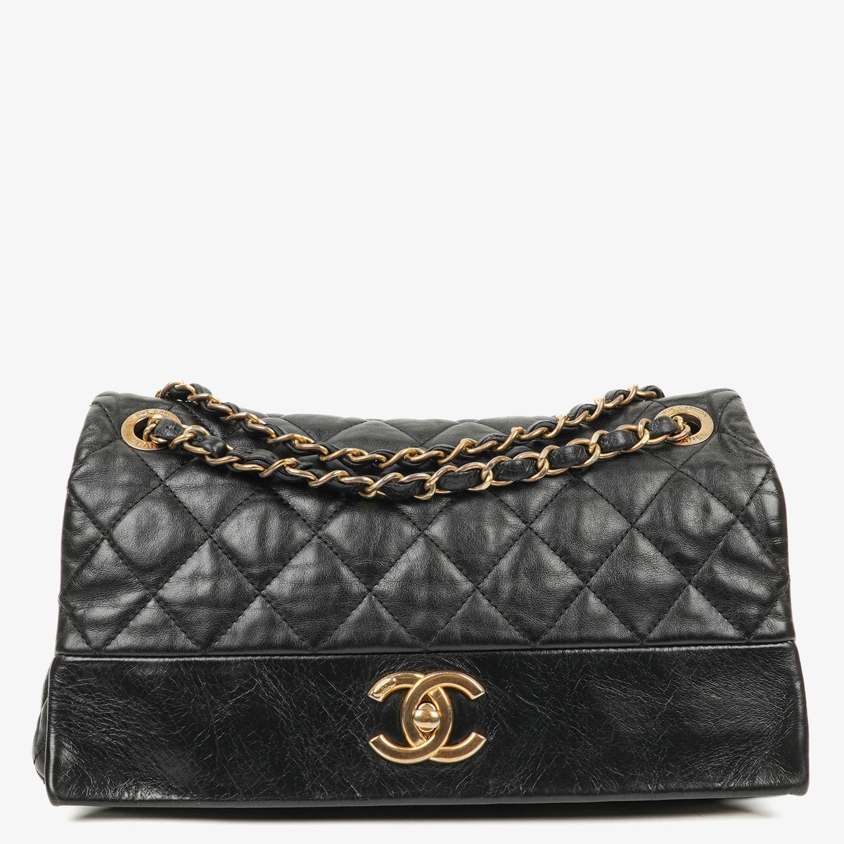 Chanel Soft Elegance Black Calfskin Quilted Flap Bag
