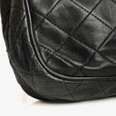 Chanel Vintage CC Diamond Black Quilted Lambskin Tassel Bag