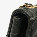 Chanel Vintage CC Diamond Black Quilted Lambskin Tassel Bag