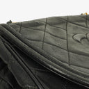 Chanel Vintage CC Diamond Black Quilted Lambskin Tassel Bag