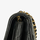 Chanel Vintage CC Diamond Black Quilted Lambskin Tassel Bag