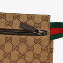 Gucci GG Beige/Green Monogram Canvas Belt Bag