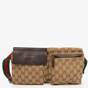 Gucci GG Beige/Green Monogram Canvas Belt Bag