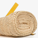 Loewe Neutral/Yellow Raffia Basket Bag