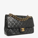 Chanel Vintage Medium Classic Double Flap Bag Black Quilted Leather 24K Gold-Plated Hardware