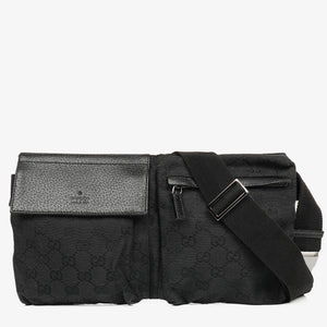 Gucci GG Black Monogram Canvas Belt Bag