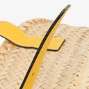 Loewe Neutral/Yellow Raffia Basket Bag
