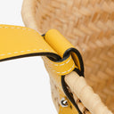 Loewe Neutral/Yellow Raffia Basket Bag