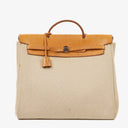 Hermes Herbag MM Vache Hunter Criss Viking Ecru Beige Naturel 2 Way Shoulder Bag