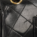 Chanel Vintage Medium Classic Double Flap Bag Black Quilted Leather 24K Gold-Plated Hardware