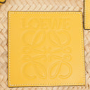 Loewe Neutral/Yellow Raffia Basket Bag