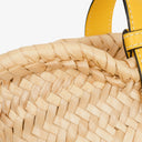 Loewe Neutral/Yellow Raffia Basket Bag