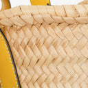 Loewe Neutral/Yellow Raffia Basket Bag