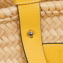 Loewe Neutral/Yellow Raffia Basket Bag