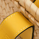 Loewe Neutral/Yellow Raffia Basket Bag