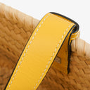 Loewe Neutral/Yellow Raffia Basket Bag