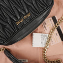 Miu Miu Matelasse Nero Leather Shoulder Bag