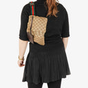 Gucci GG Beige/Green Monogram Canvas Belt Bag