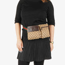 Gucci GG Beige/Green Monogram Canvas Belt Bag