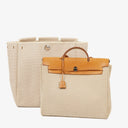 Hermes Herbag MM Vache Hunter Criss Viking Ecru Beige Naturel 2 Way Shoulder Bag