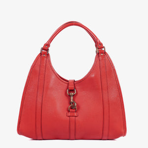 Gucci Jackie Bardot Red Leather Shoulder Bag
