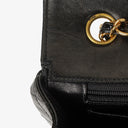 Chanel Single Flap Bag Black Quilted Patent Leather With 24K Gold-Plated Hardware