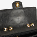 Chanel Single Flap Bag Black Quilted Patent Leather With 24K Gold-Plated Hardware
