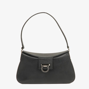 Salvatore Ferragamo Gancini Saffiano Leather Shoulder Bag