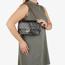 Chanel Vintage Medium Classic Double Flap Bag Black Quilted Leather 24K Gold-Plated Hardware
