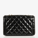 Chanel Single Flap Bag Black Quilted Patent Leather With 24K Gold-Plated Hardware