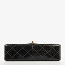 Chanel Single Flap Bag Black Quilted Patent Leather With 24K Gold-Plated Hardware