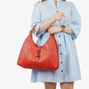 Gucci Jackie Bardot Red Leather Shoulder Bag