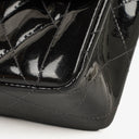 Chanel Single Flap Bag Black Quilted Patent Leather With 24K Gold-Plated Hardware