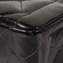 Chanel Single Flap Bag Black Quilted Patent Leather With 24K Gold-Plated Hardware