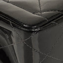 Chanel Single Flap Bag Black Quilted Patent Leather With 24K Gold-Plated Hardware