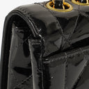Chanel Single Flap Bag Black Quilted Patent Leather With 24K Gold-Plated Hardware