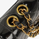Chanel Single Flap Bag Black Quilted Patent Leather With 24K Gold-Plated Hardware