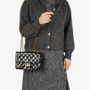 Chanel Single Flap Bag Black Quilted Patent Leather With 24K Gold-Plated Hardware
