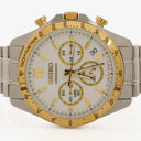 Seiko Spirit Chronograph White 10 Bar Water Resistant Stainless Steel Men's Watch