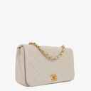 Chanel Small Classic White Quilted Lambskin Full Flap With 24K Gold-Plated Hardware