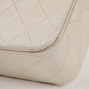Chanel Small Classic White Quilted Lambskin Full Flap With 24K Gold-Plated Hardware
