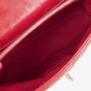Chanel Large Red Chevron Quilted Calfskin Coco Handle Flap&nbsp;