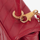 Chanel Large Red Chevron Quilted Calfskin Coco Handle Flap&nbsp;