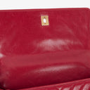 Chanel Large Red Chevron Quilted Calfskin Coco Handle Flap&nbsp;
