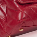 Chanel Large Red Chevron Quilted Calfskin Coco Handle Flap&nbsp;