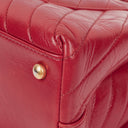 Chanel Large Red Chevron Quilted Calfskin Coco Handle Flap&nbsp;