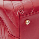 Chanel Large Red Chevron Quilted Calfskin Coco Handle Flap&nbsp;