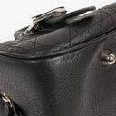 Christian Dior D Buckle Black Cannage Quilted Leather Handbag